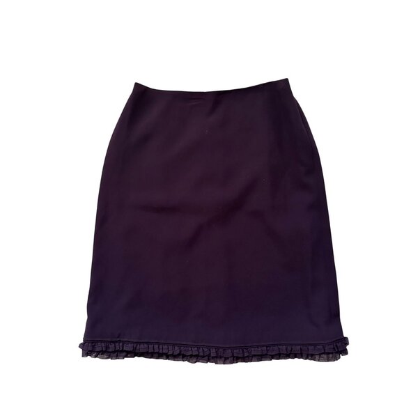 ALBERT NIPON Womens Purple Ruffle Trim Skirt Size 4 - Picture 1 of 6